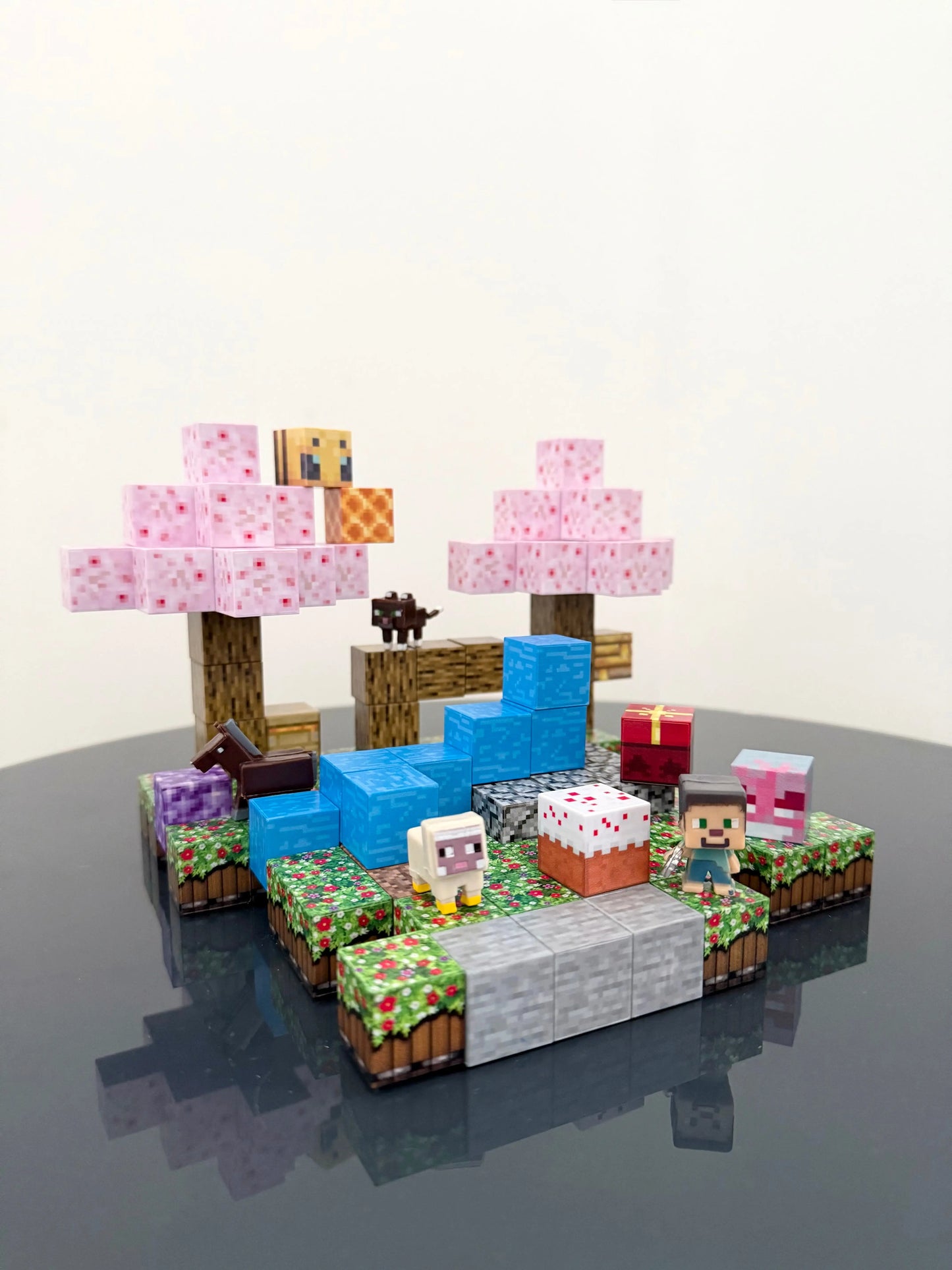 Magnetic blocks - recreate minecraft cherry blossom set