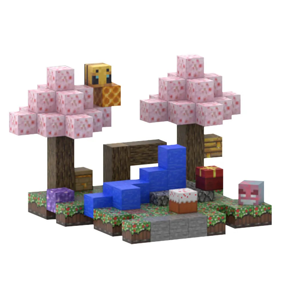 Magnetic blocks - recreate minecraft cherry blossom set
