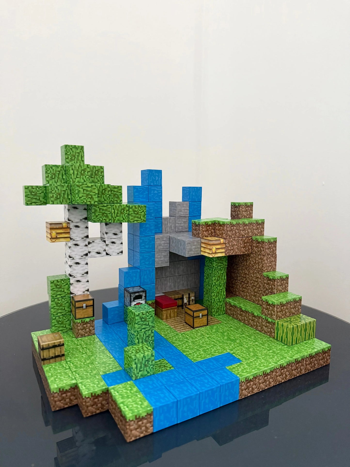 Magnetic blocks recreate Minecraft Jungle Creek Set