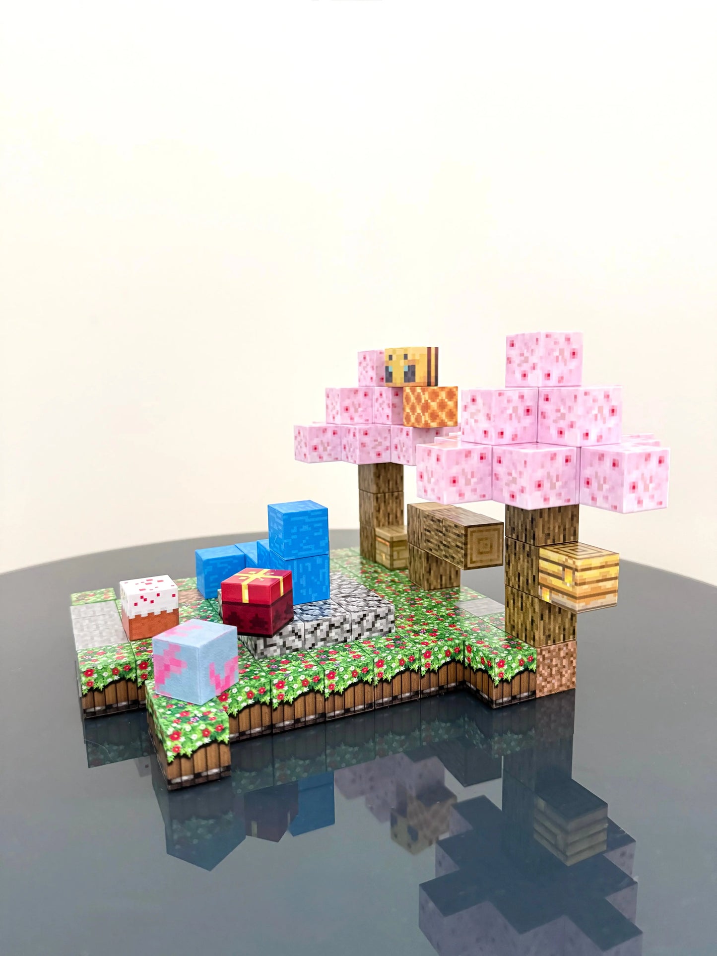 Magnetic blocks - recreate minecraft cherry blossom set