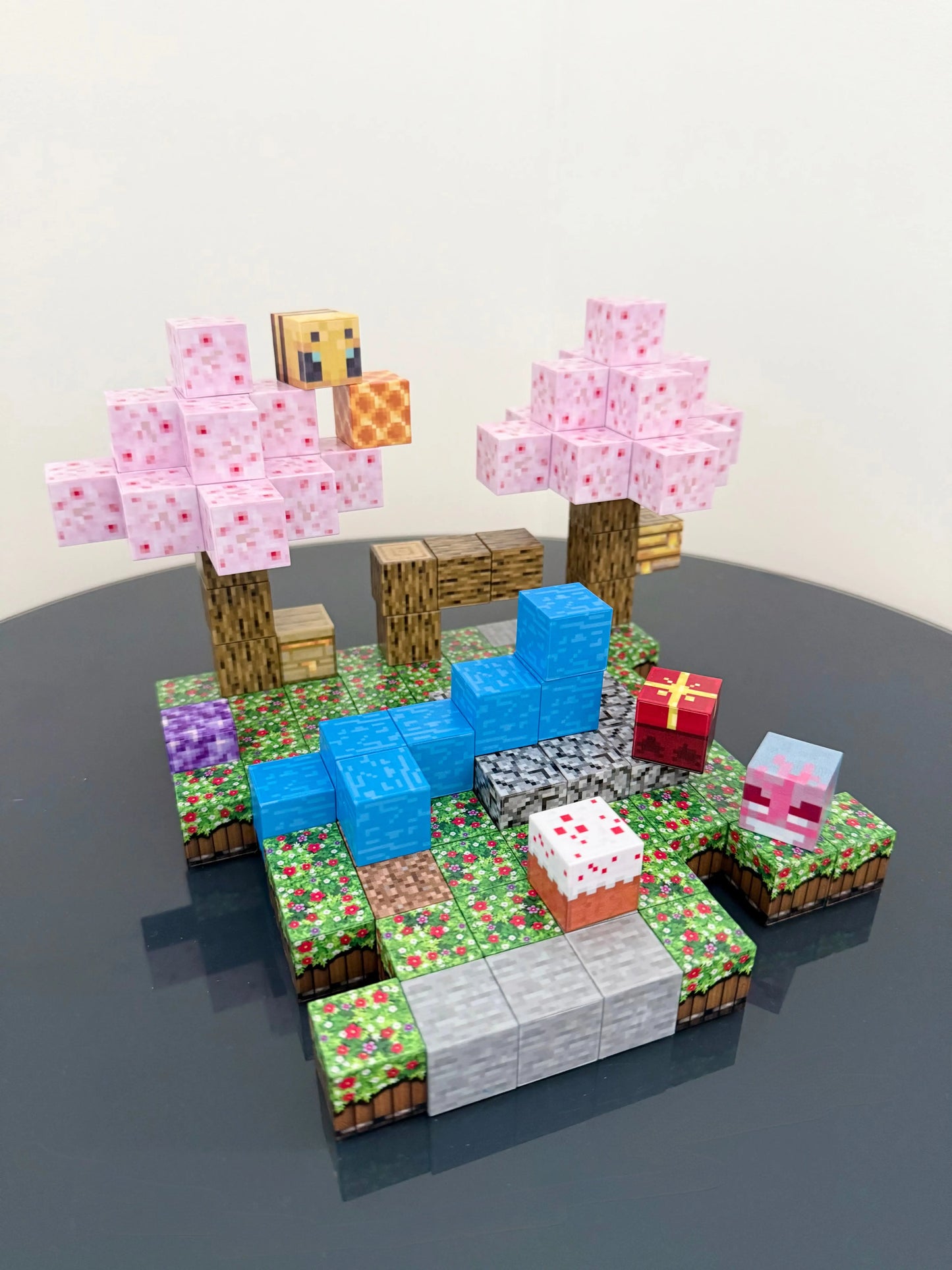 Magnetic blocks - recreate minecraft cherry blossom set