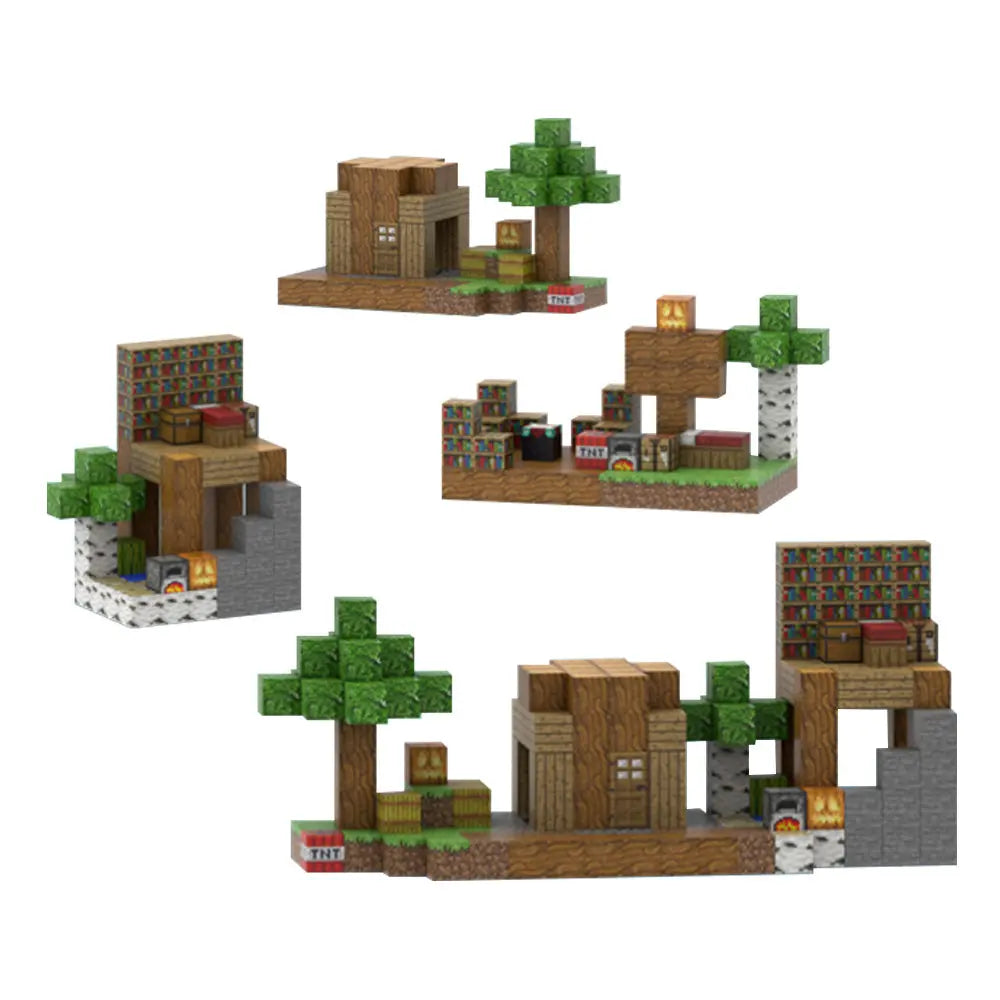 Magnetic blocks recreate Cozy Courtyard Set