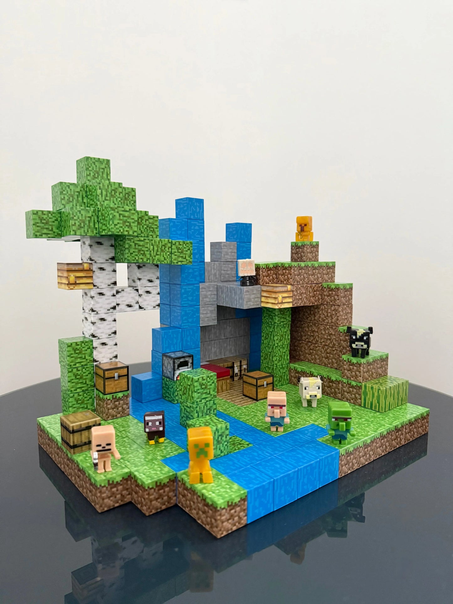 Magnetic blocks recreate Minecraft Jungle Creek Set