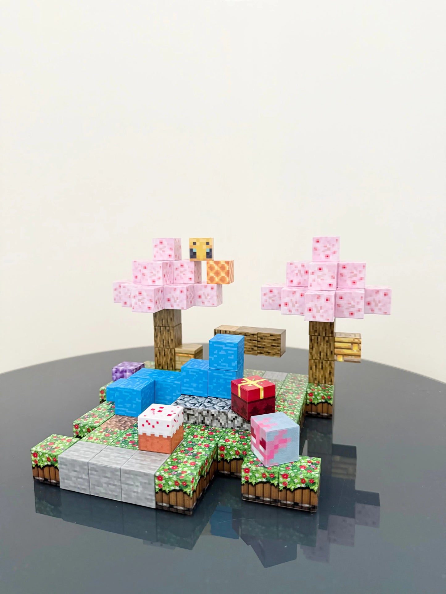 Magnetic blocks - recreate minecraft cherry blossom set