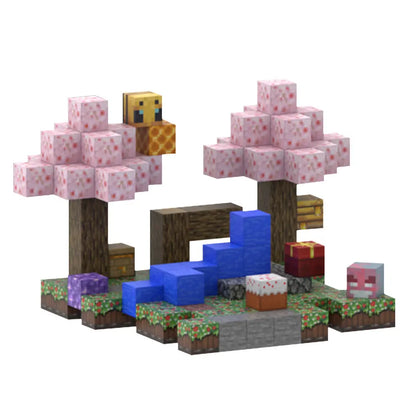 Magnetic blocks - recreate minecraft cherry blossom set 