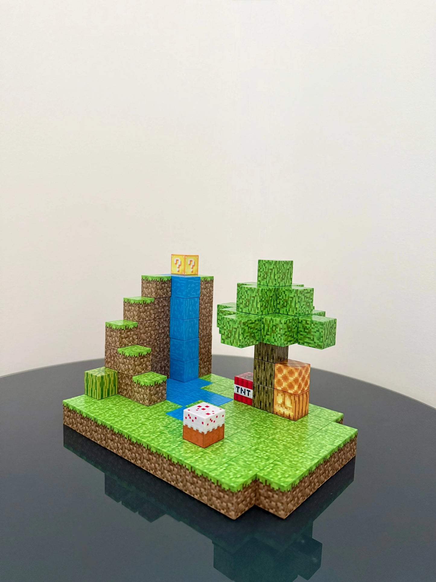 Magnetic blocks recreate Minecraft Waterfall Set 