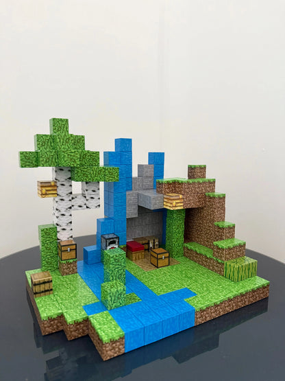 Magnetic blocks recreate Minecraft Jungle Creek Set 