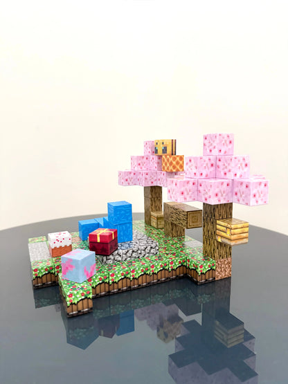 Magnetic blocks - recreate minecraft cherry blossom set 
