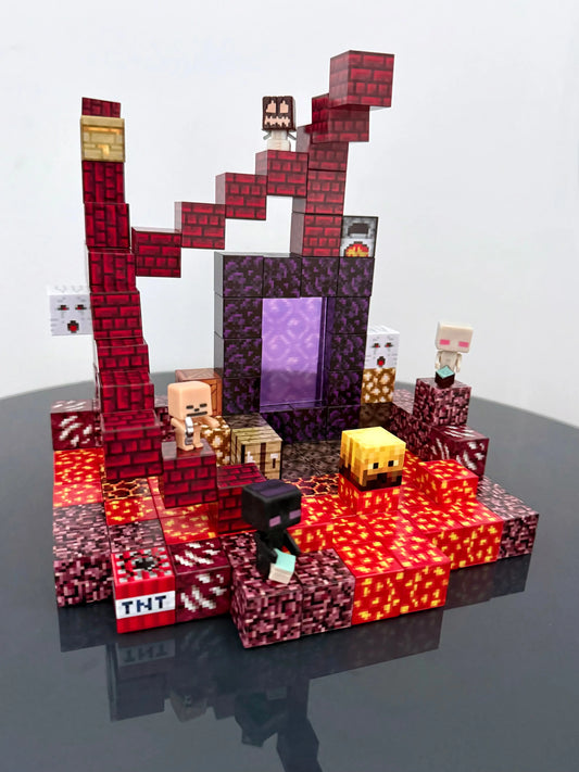 Magnetic blocks recreate Explore the Netherworld Set 