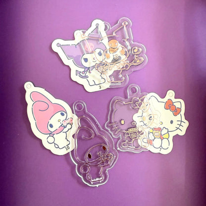 DIY Sanrio Keychain characters with coloured paper for guidance