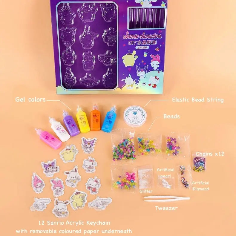 DIY Sanrio Keychain Set materials