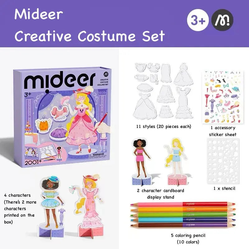 List of items included in the product creative costume set