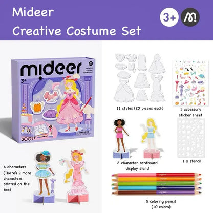 List of items included in the product creative costume set