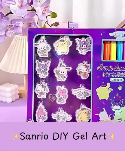 Short introduction video about Sanrio DIY Gel Art - showing how to create a keychain